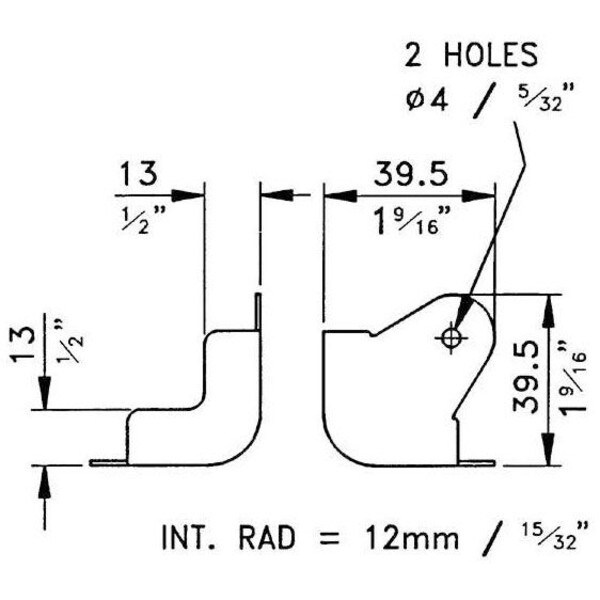 Main product image for Penn-Elcom C1824N Metal Cabinet Corner Nickel 2 Leg 262-157